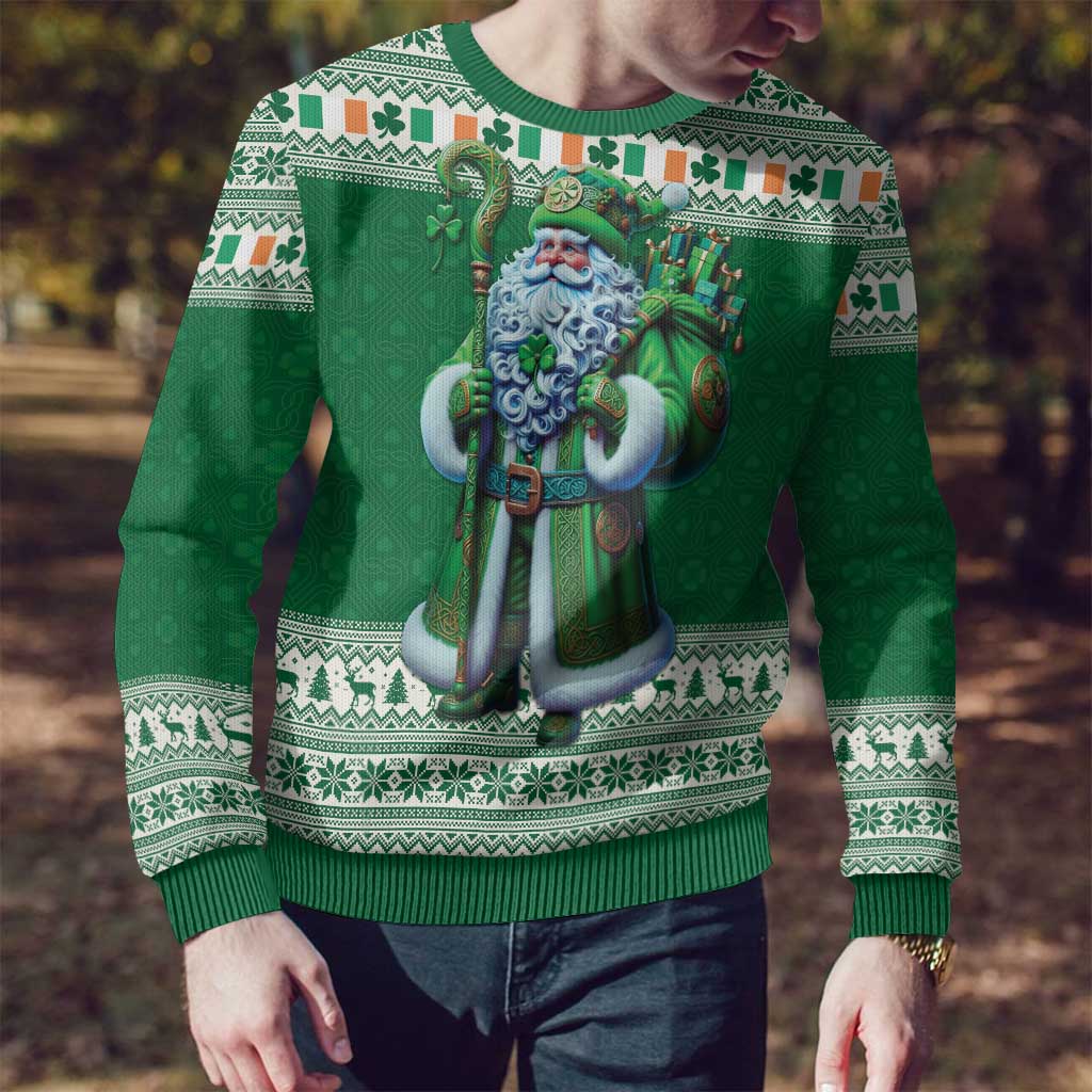 Ireland Christmas Ugly Christmas Sweater Irish Santa Claus - Wonder Print Shop
