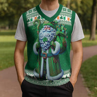 Ireland Christmas Knitted V-Neck Vest Irish Santa Claus - Wonder Print Shop