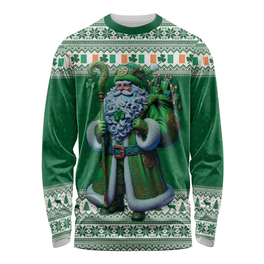 Ireland Christmas Long Sleeve Shirt Irish Santa Claus - Wonder Print Shop