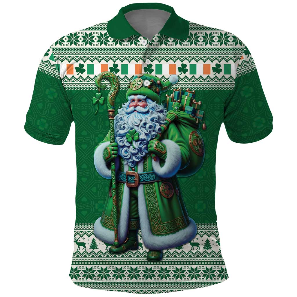 Ireland Christmas Polo Shirt Irish Santa Claus - Wonder Print Shop