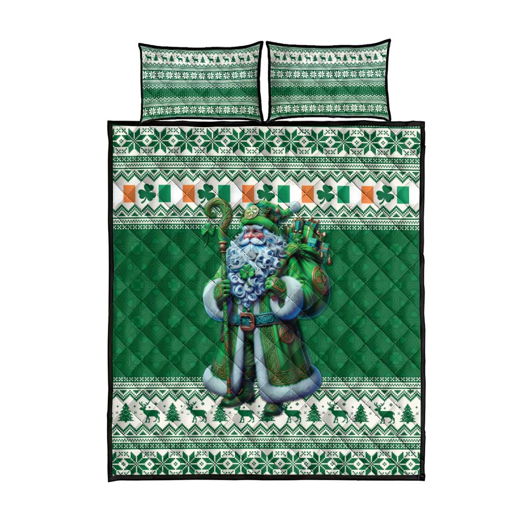 Ireland Christmas Quilt Bed Set Irish Santa Claus - Wonder Print Shop