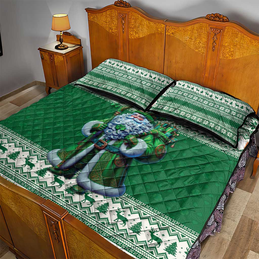 Ireland Christmas Quilt Bed Set Irish Santa Claus - Wonder Print Shop