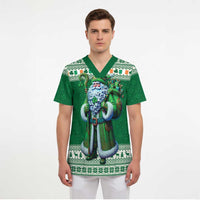 Ireland Christmas Scrub Top Irish Santa Claus - Wonder Print Shop