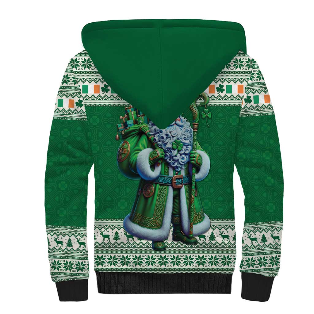Ireland Christmas Sherpa Hoodie Irish Santa Claus - Wonder Print Shop