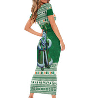 Ireland Christmas Short Sleeve Bodycon Dress Irish Santa Claus - Wonder Print Shop