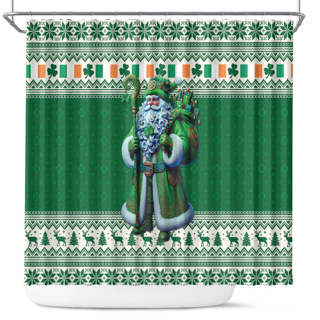 Ireland Christmas Shower Curtain Irish Santa Claus - Wonder Print Shop