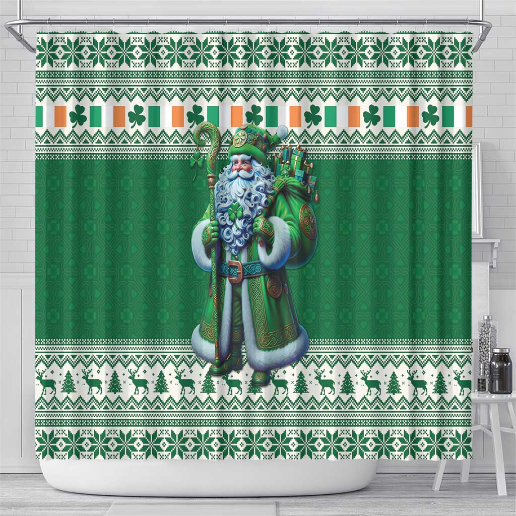 Ireland Christmas Shower Curtain Irish Santa Claus - Wonder Print Shop