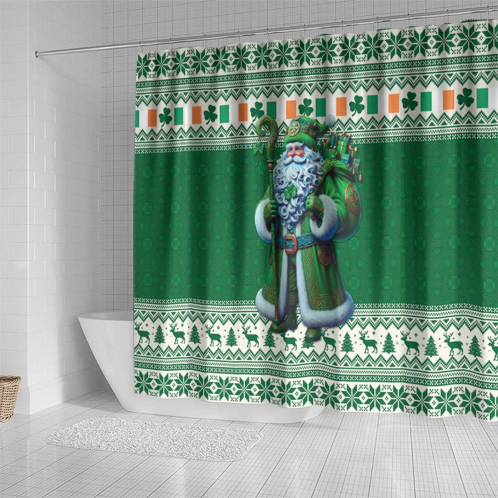Ireland Christmas Shower Curtain Irish Santa Claus - Wonder Print Shop