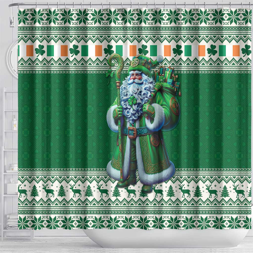 Ireland Christmas Shower Curtain Irish Santa Claus - Wonder Print Shop
