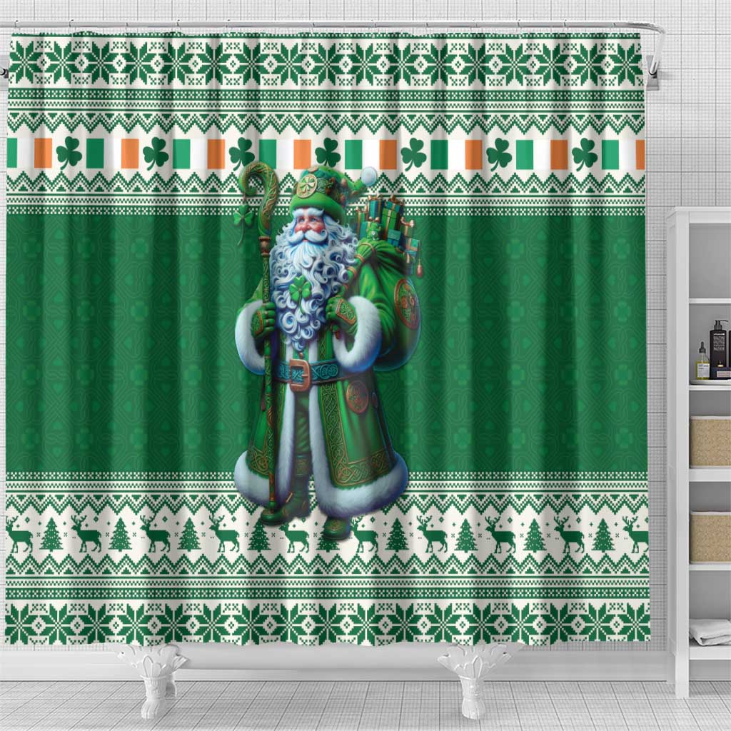 Ireland Christmas Shower Curtain Irish Santa Claus - Wonder Print Shop