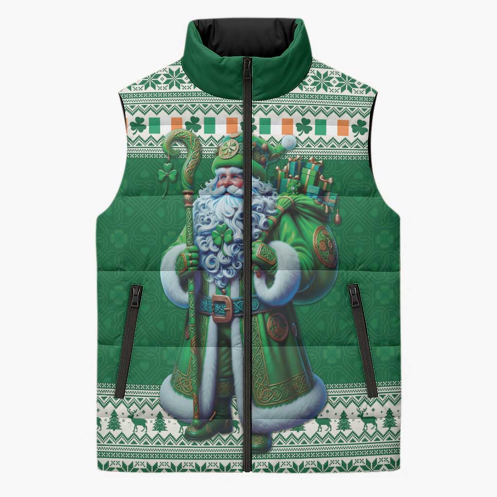 Ireland Christmas Sleeveless Puffer Jacket Irish Santa Claus - Wonder Print Shop