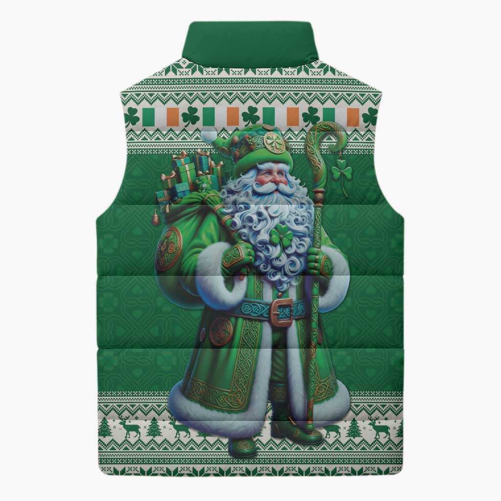 Ireland Christmas Sleeveless Puffer Jacket Irish Santa Claus - Wonder Print Shop