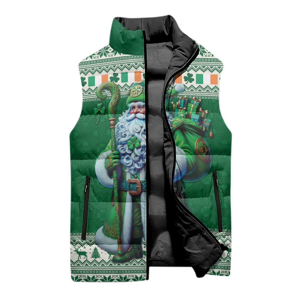 Ireland Christmas Sleeveless Puffer Jacket Irish Santa Claus - Wonder Print Shop