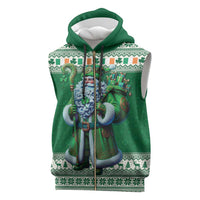 Ireland Christmas Sleeveless Zip Hoodie Irish Santa Claus - Wonder Print Shop