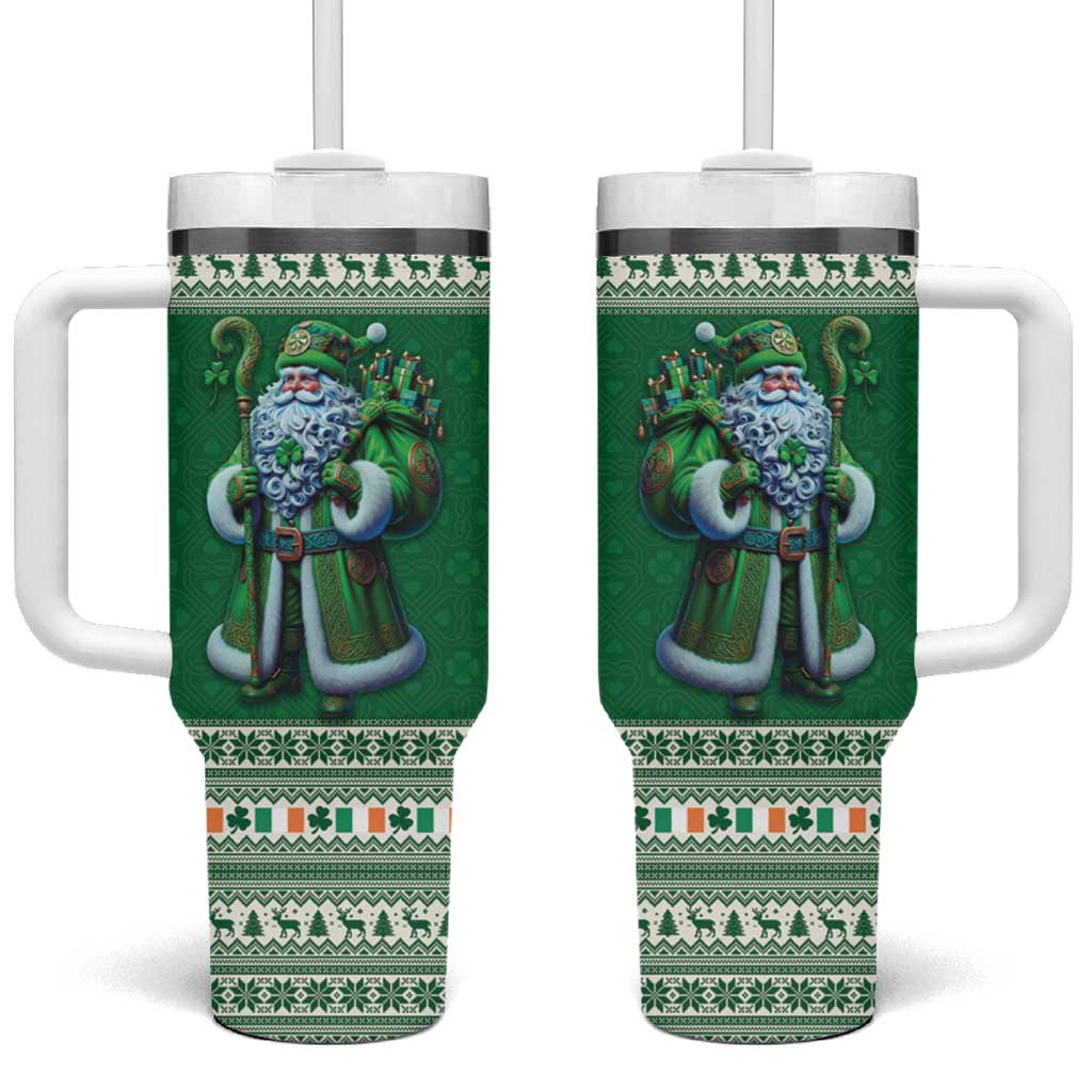 Ireland Christmas Tumbler With Handle Irish Santa Claus - Wonder Print Shop
