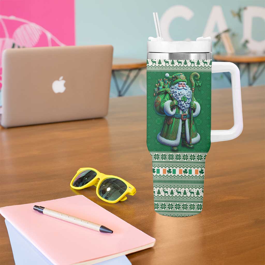 Ireland Christmas Tumbler With Handle Irish Santa Claus - Wonder Print Shop