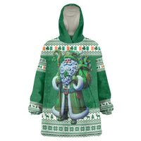 Ireland Christmas Wearable Blanket Hoodie Irish Santa Claus - undefined