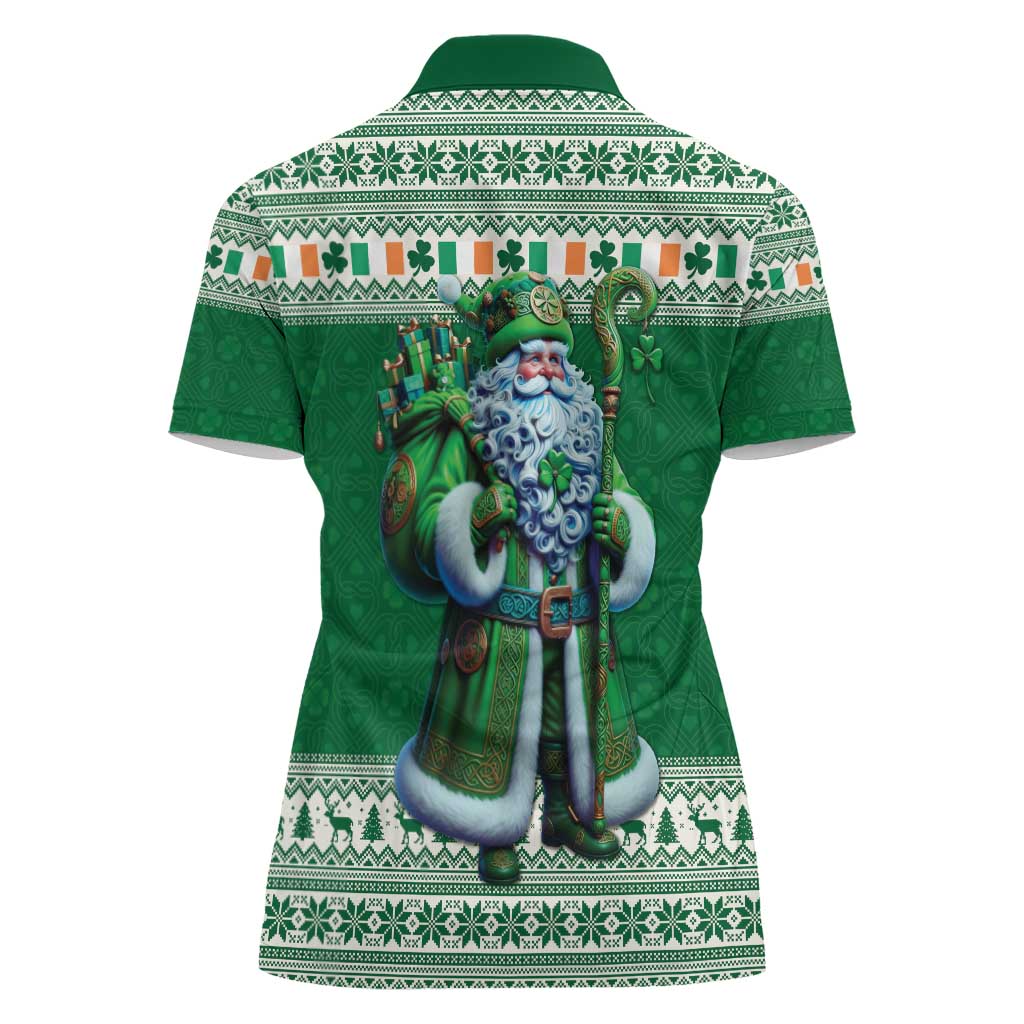 Ireland Christmas Women Polo Shirt Irish Santa Claus - undefined