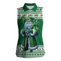 Ireland Christmas Women Sleeveless Polo Shirt Irish Santa Claus - Wonder Print Shop