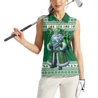 Ireland Christmas Women Sleeveless Polo Shirt Irish Santa Claus - Wonder Print Shop