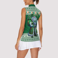 Ireland Christmas Women Sleeveless Polo Shirt Irish Santa Claus - Wonder Print Shop