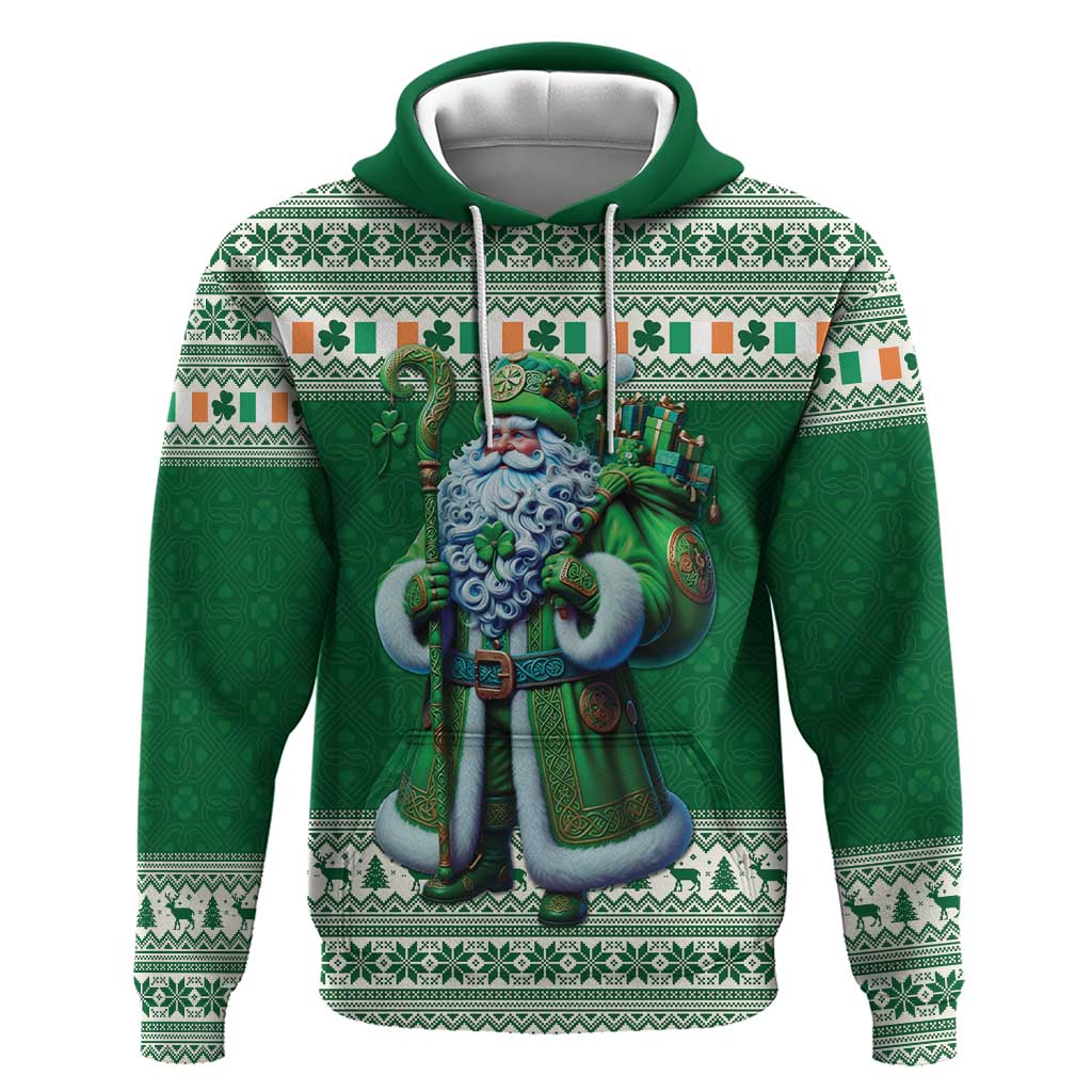 Ireland Christmas Zip Hoodie Irish Santa Claus - Wonder Print Shop