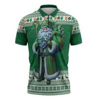 Ireland Christmas Zipper Polo Shirt Irish Santa Claus - Wonder Print Shop