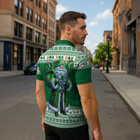 Ireland Christmas Zipper Polo Shirt Irish Santa Claus - Wonder Print Shop