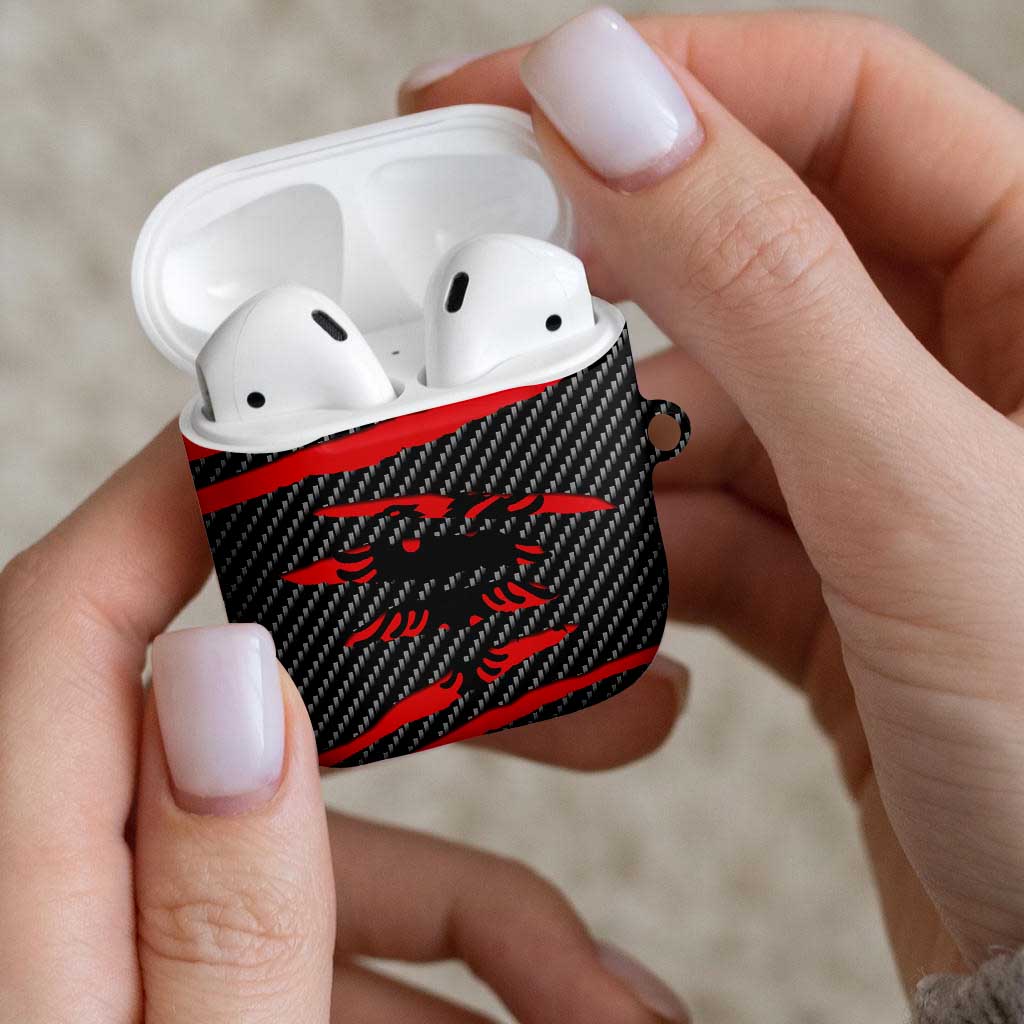 Albania Beast AirPods Case Ripped Flag Graphic - Wonder Print Shop