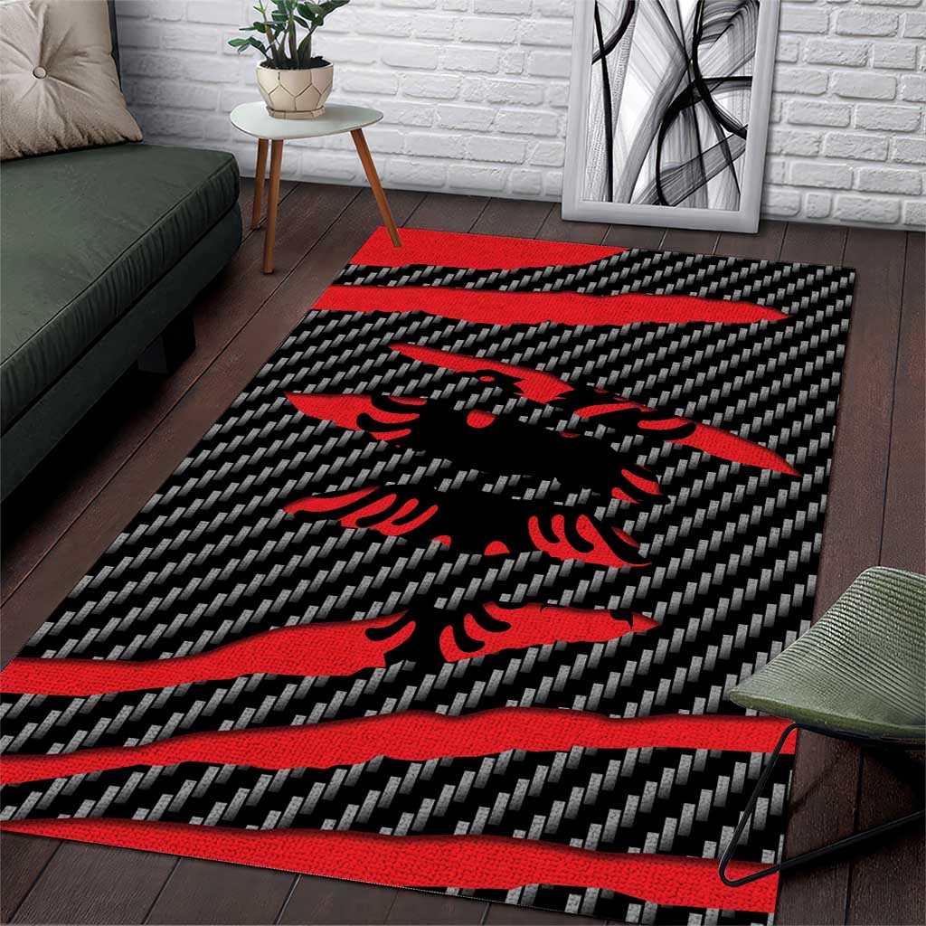 Albania Beast Area Rug Ripped Flag Graphic - Wonder Print Shop