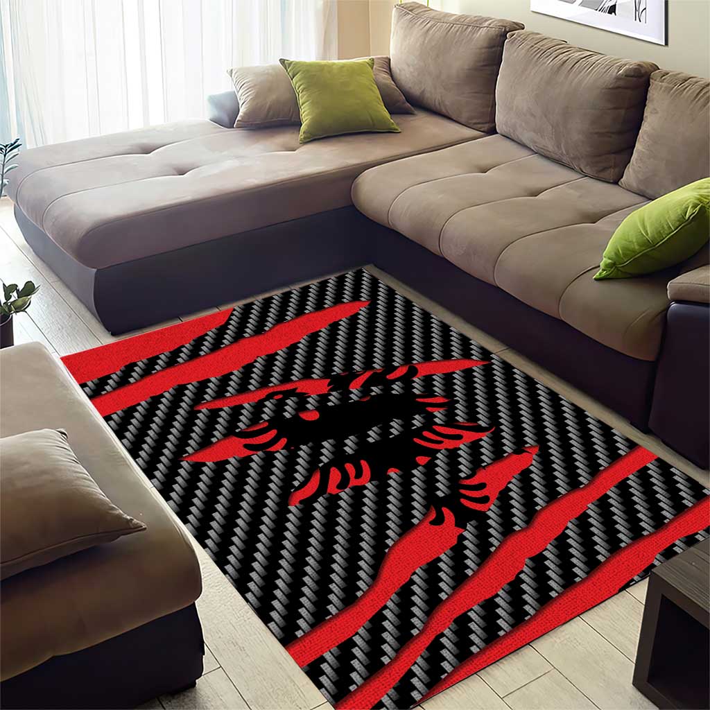 Albania Beast Area Rug Ripped Flag Graphic - Wonder Print Shop