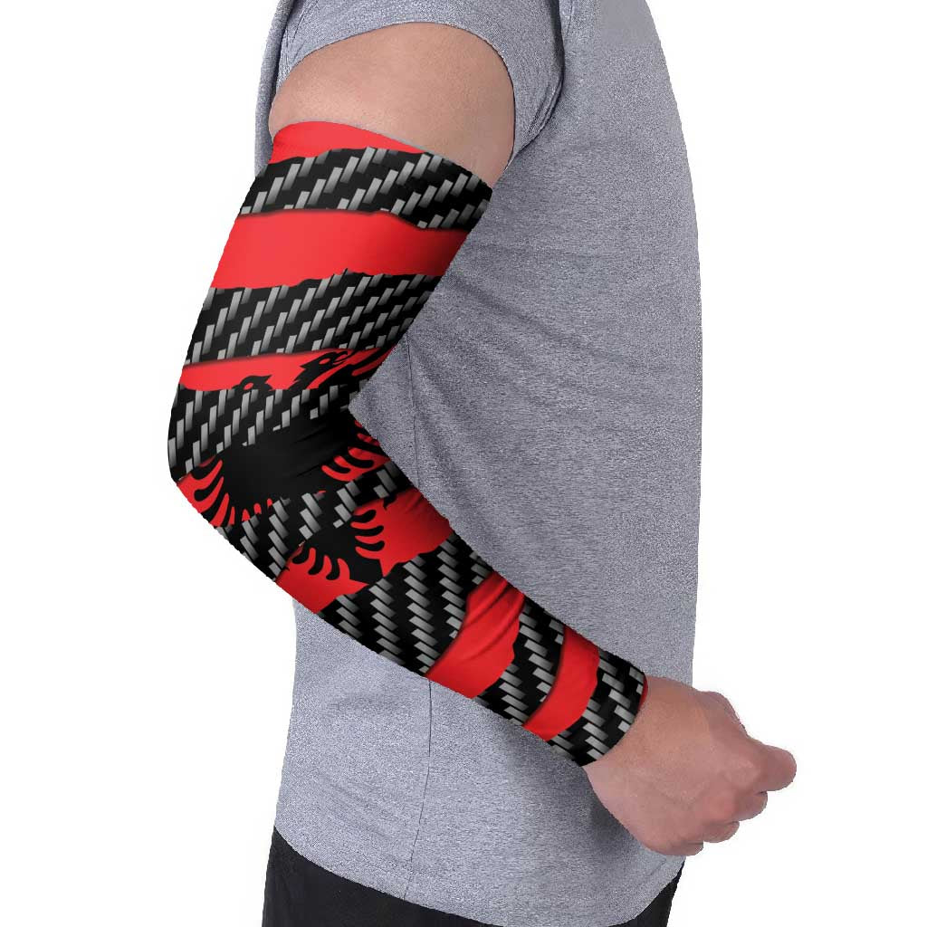 Albania Beast Arm Sleeves Ripped Flag Graphic - Wonder Print Shop