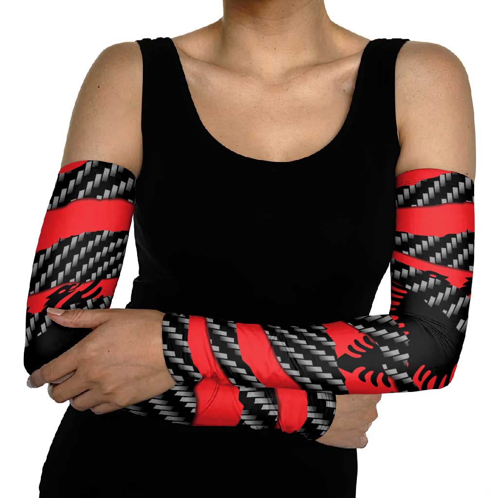 Albania Beast Arm Sleeves Ripped Flag Graphic - Wonder Print Shop