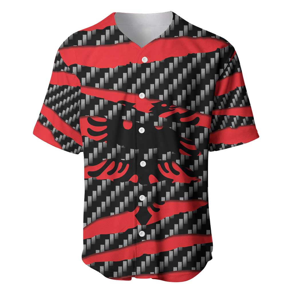 Albania Beast Baseball Jersey Ripped Flag Graphic - Wonder Print Shop