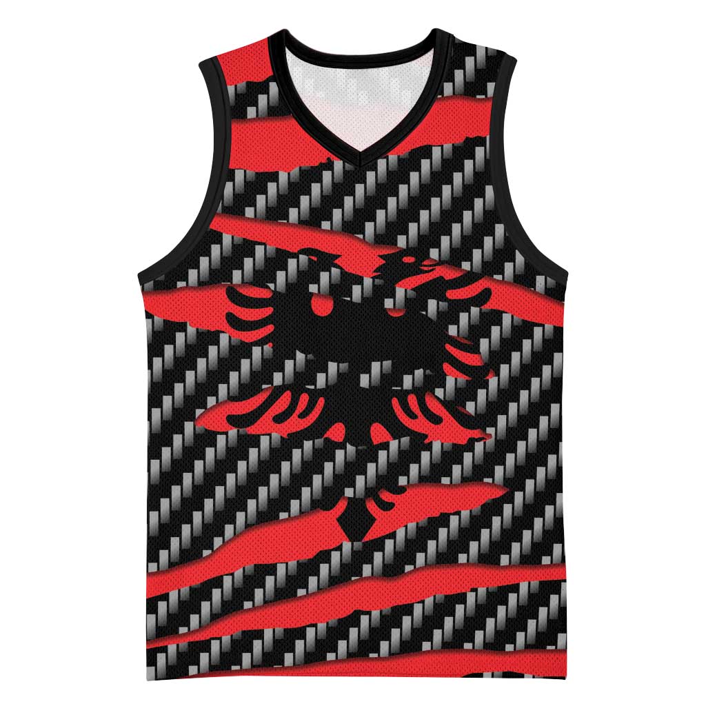 Albania Beast Basketball Jersey Ripped Flag Graphic - Wonder Print Shop