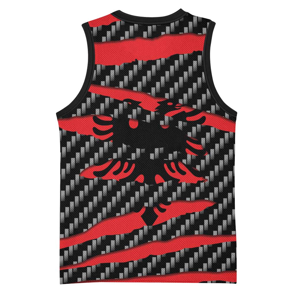 Albania Beast Basketball Jersey Ripped Flag Graphic - Wonder Print Shop