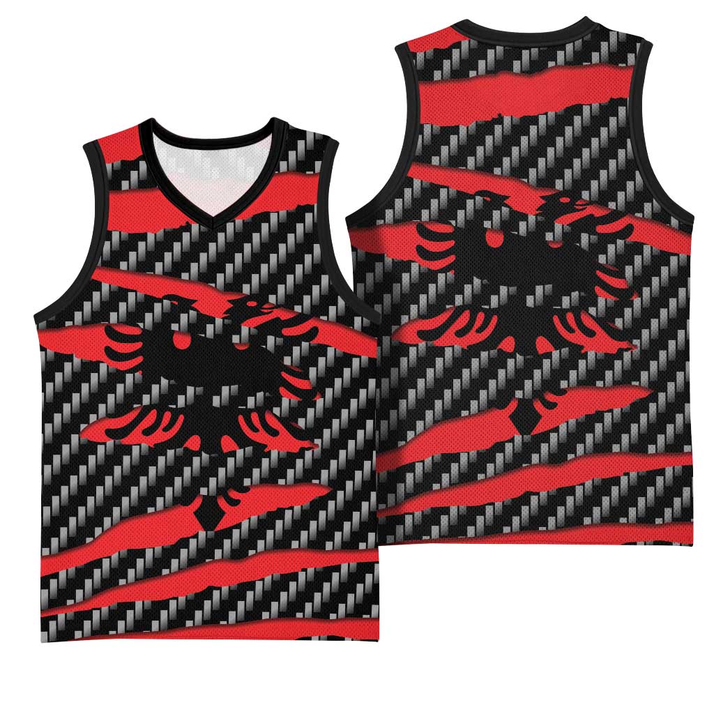 Albania Beast Basketball Jersey Ripped Flag Graphic - Wonder Print Shop