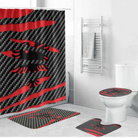 Albania Beast Bathroom Set Ripped Flag Graphic - Wonder Print Shop
