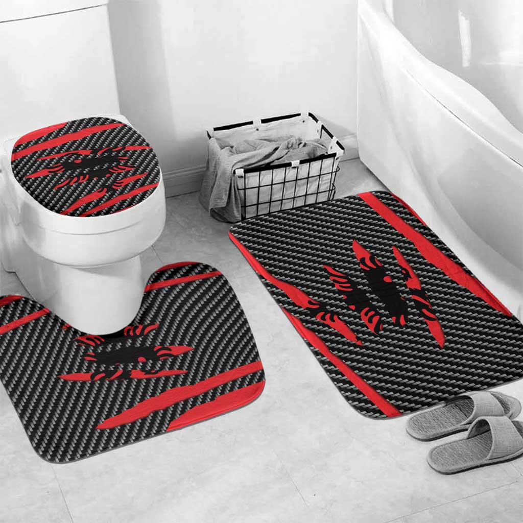 Albania Beast Bathroom Set Ripped Flag Graphic - Wonder Print Shop