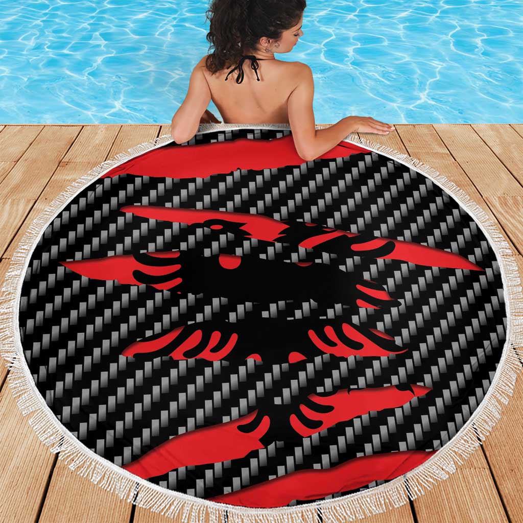 Albania Beast Beach Blanket Ripped Flag Graphic - Wonder Print Shop
