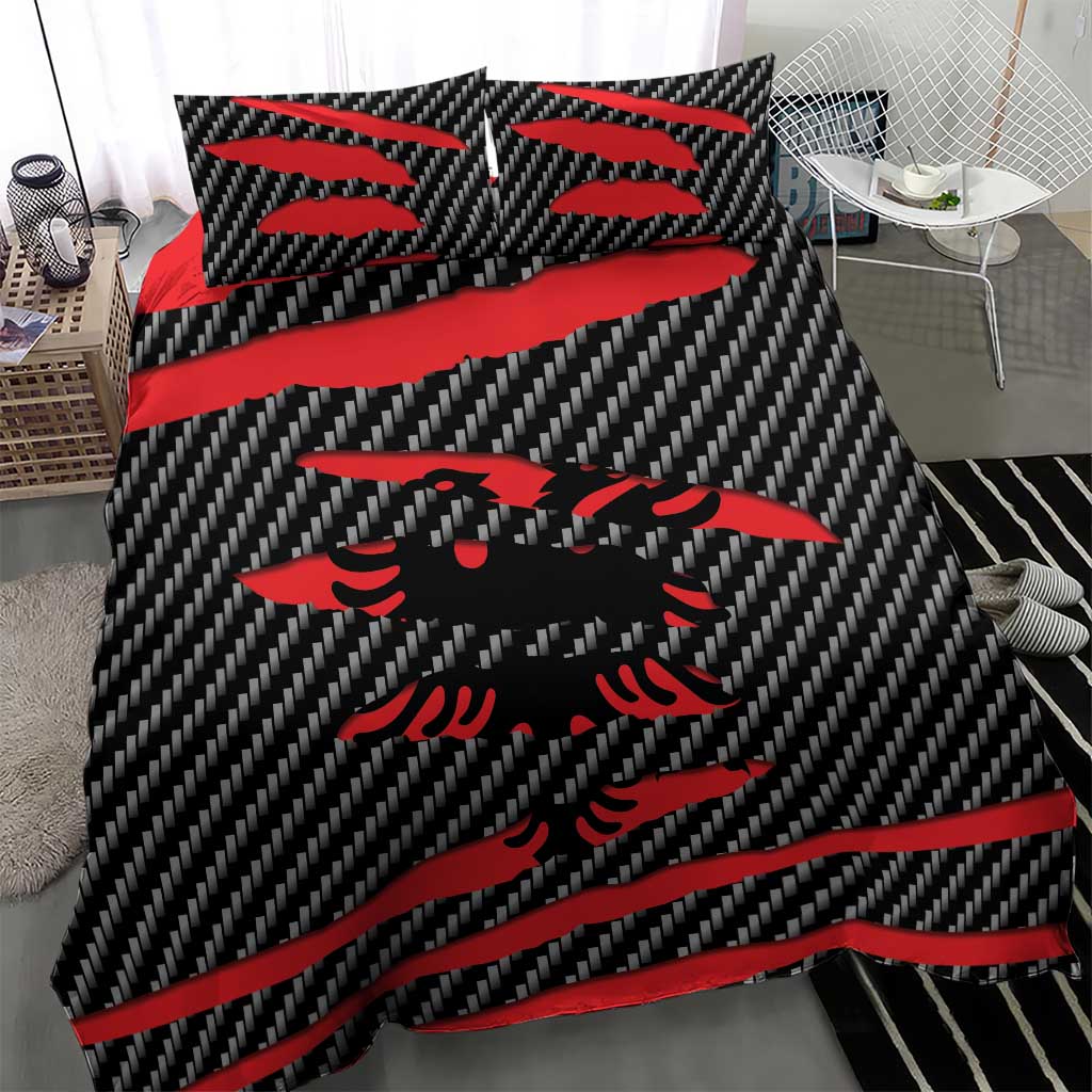 Albania Beast Bedding Set Ripped Flag Graphic - Wonder Print Shop