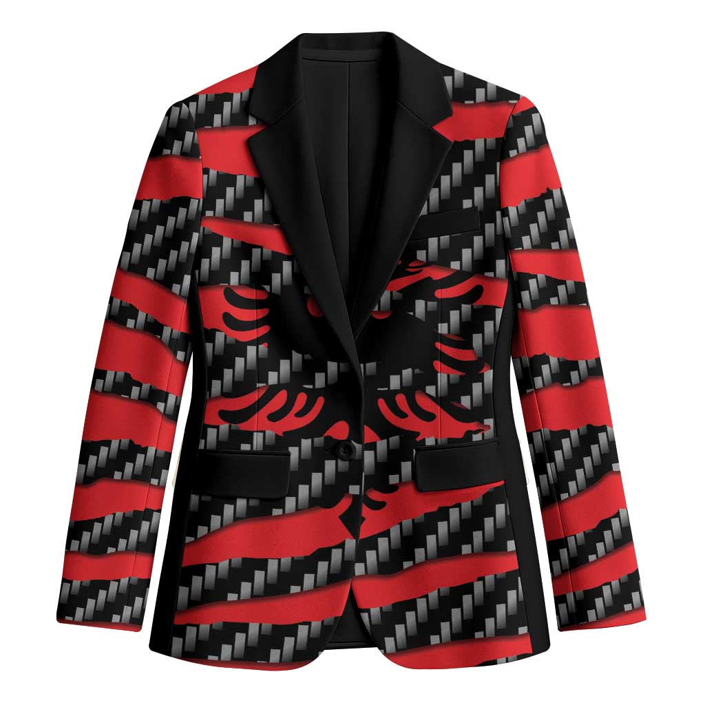 Albania Beast Blazer Ripped Flag Graphic - Wonder Print Shop