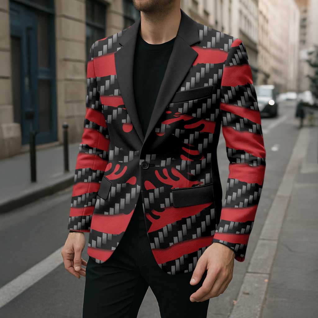 Albania Beast Blazer Ripped Flag Graphic - Wonder Print Shop