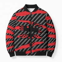 Albania Beast Bomber Puffer Jacket Ripped Flag Graphic - Wonder Print Shop