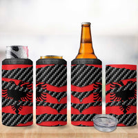 Albania Beast 4 in 1 Can Cooler Tumbler Ripped Flag Graphic - Wonder Print Shop