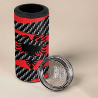 Albania Beast 4 in 1 Can Cooler Tumbler Ripped Flag Graphic - Wonder Print Shop