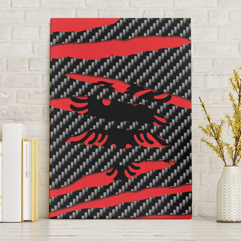 Albania Beast Canvas Wall Art Ripped Flag Graphic - Wonder Print Shop