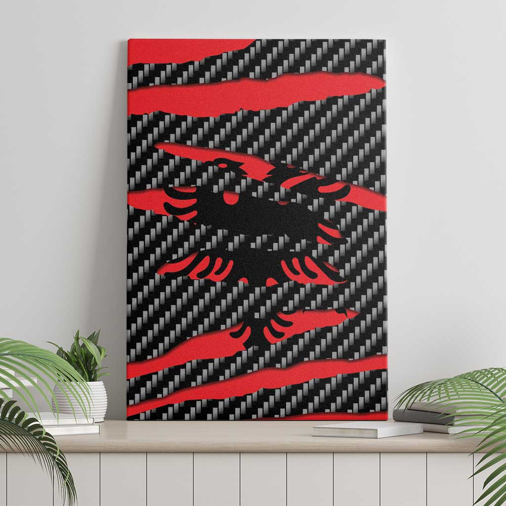 Albania Beast Canvas Wall Art Ripped Flag Graphic - Wonder Print Shop