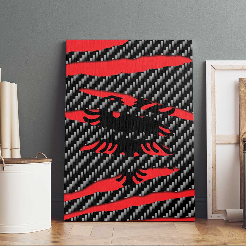 Albania Beast Canvas Wall Art Ripped Flag Graphic - Wonder Print Shop