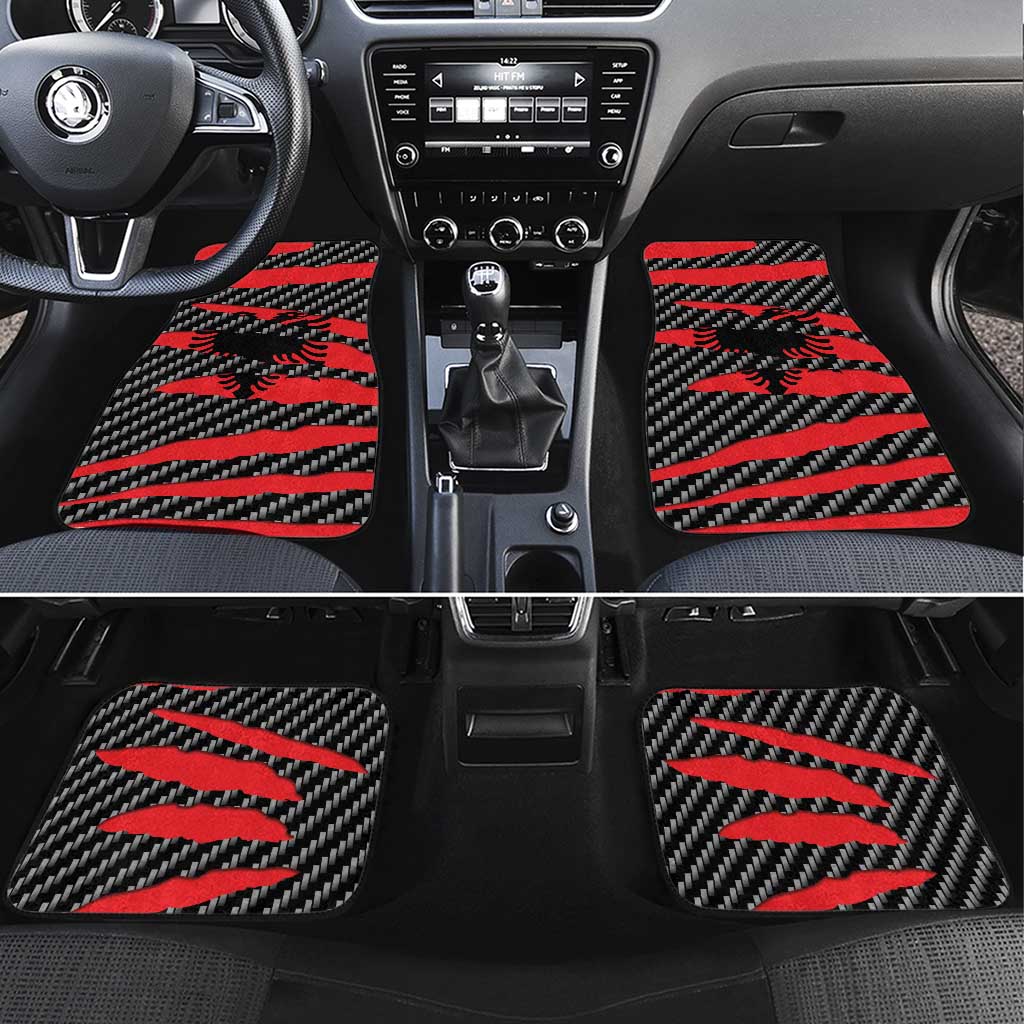 Albania Beast Car Mats Ripped Flag Graphic - Wonder Print Shop
